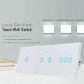 Remote Control Light Electronic Alexa Glass Panel Switch 220V Wall Switch Touch 1 Gang White Glass Touch Panel Light Switch